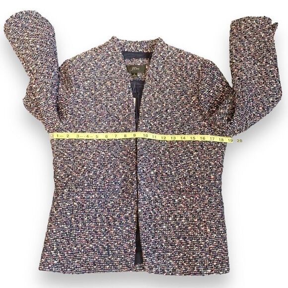 J. Crew Going Out Blazer in Pink Blue White Black Confetti Tweed Women’s Size 6 - Picture 14 of 15